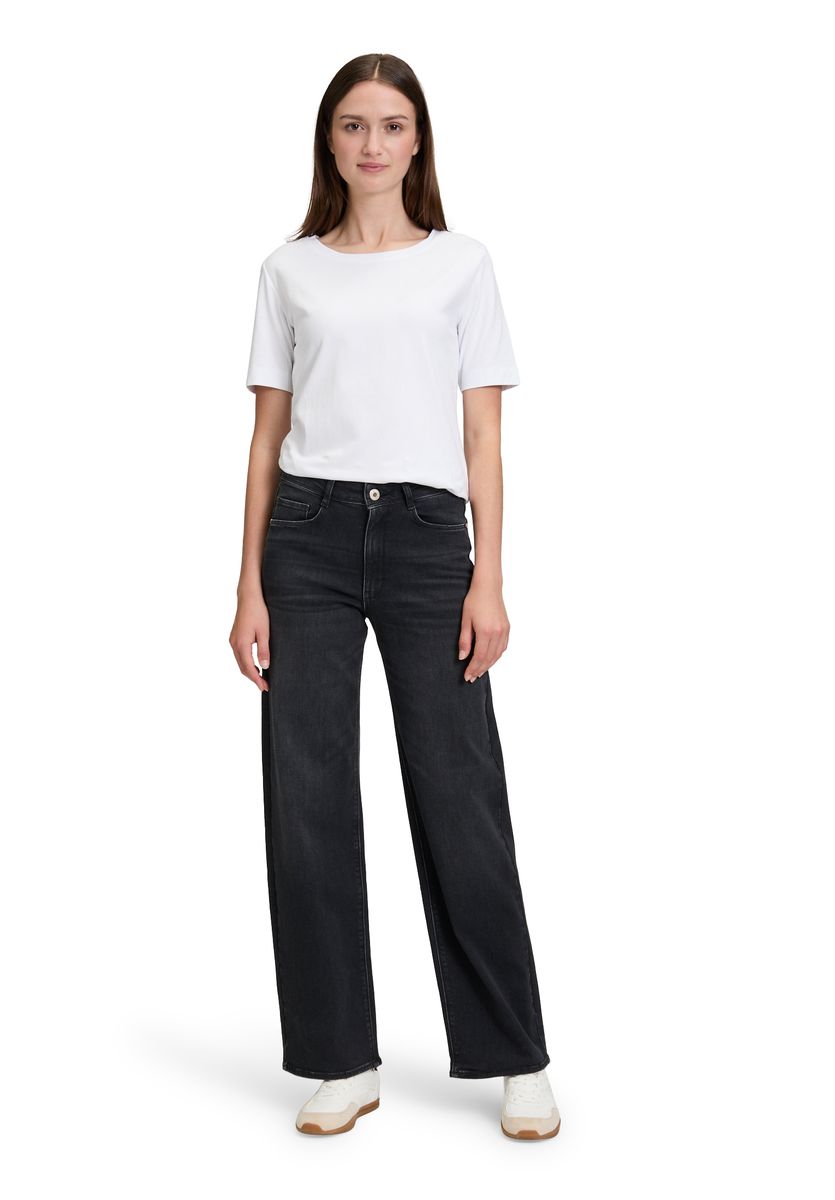 High-Waist-Jeans mit weitem Bein
