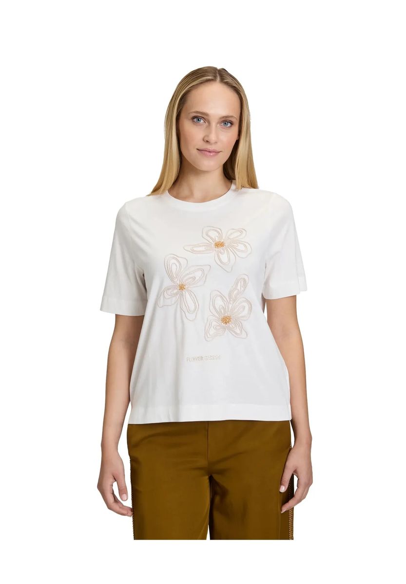 Besticktes T-Shirt mit Blumen