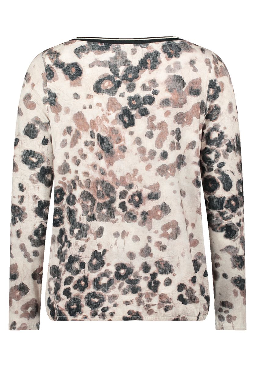 Animal-Print Oberteil mit Strasssteinen