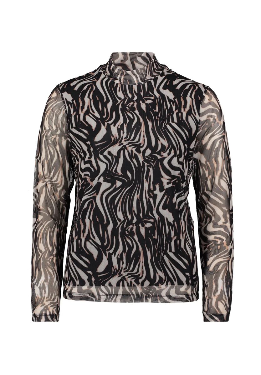 Mesh-Oberteil mit abstraktem Animal-Print