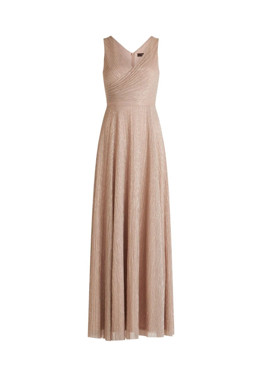 Schimmerndes Abend-Maxikleid mit Plissee