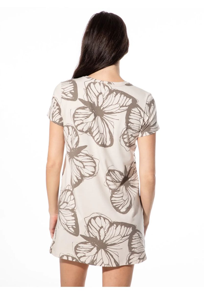 Entspanntes Nachtkleid mit Schmetterlingsgrafik