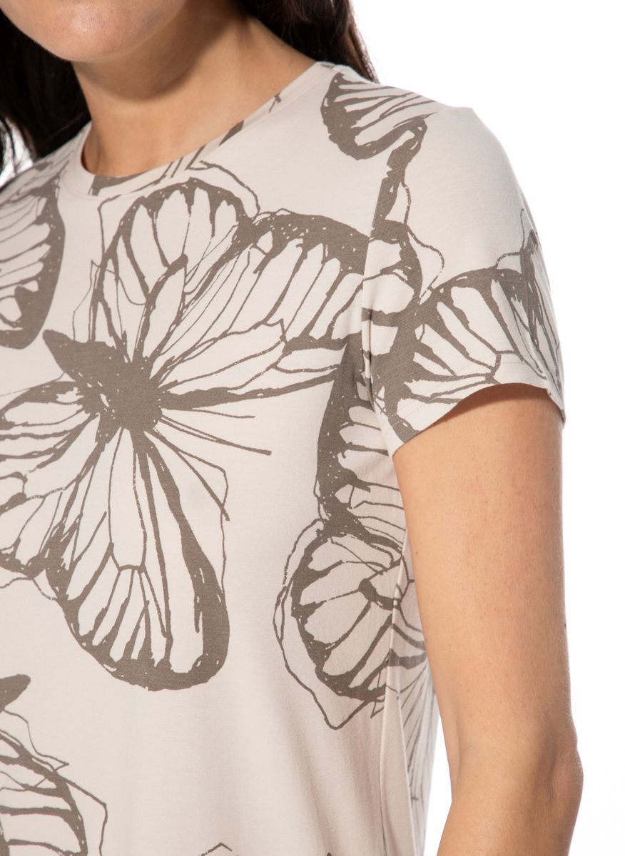 Entspanntes Nachtkleid mit Schmetterlingsgrafik
