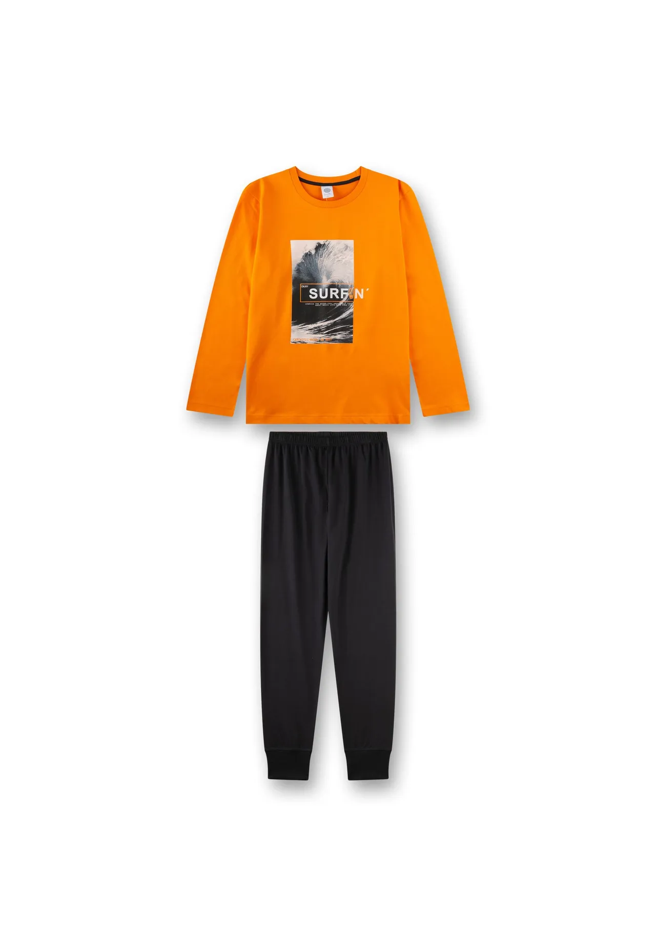 Baumwollset mit grafischem Wellen-Print