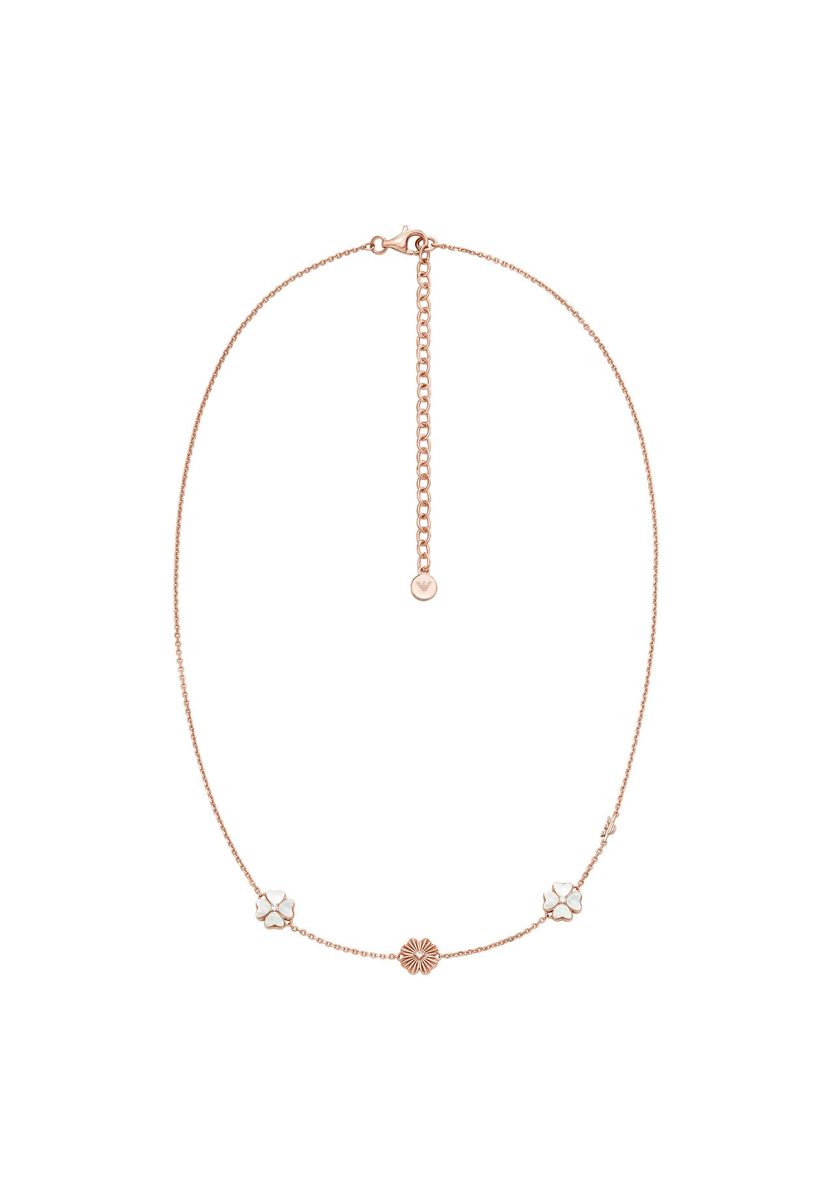 Halskette mit Anhänger aus Roségold und Kleeblatt