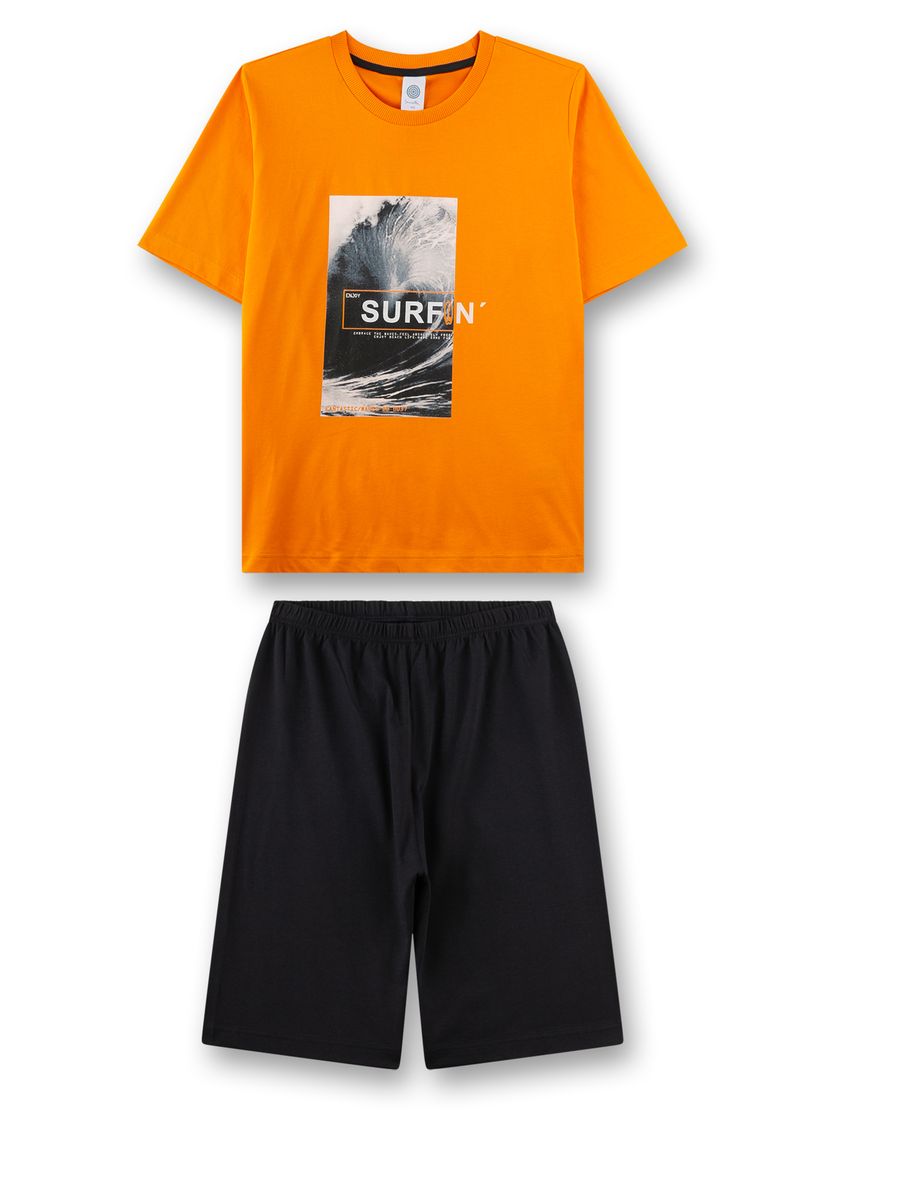 Baumwoll-Schlafanzug mit Surf-Wellen-Print