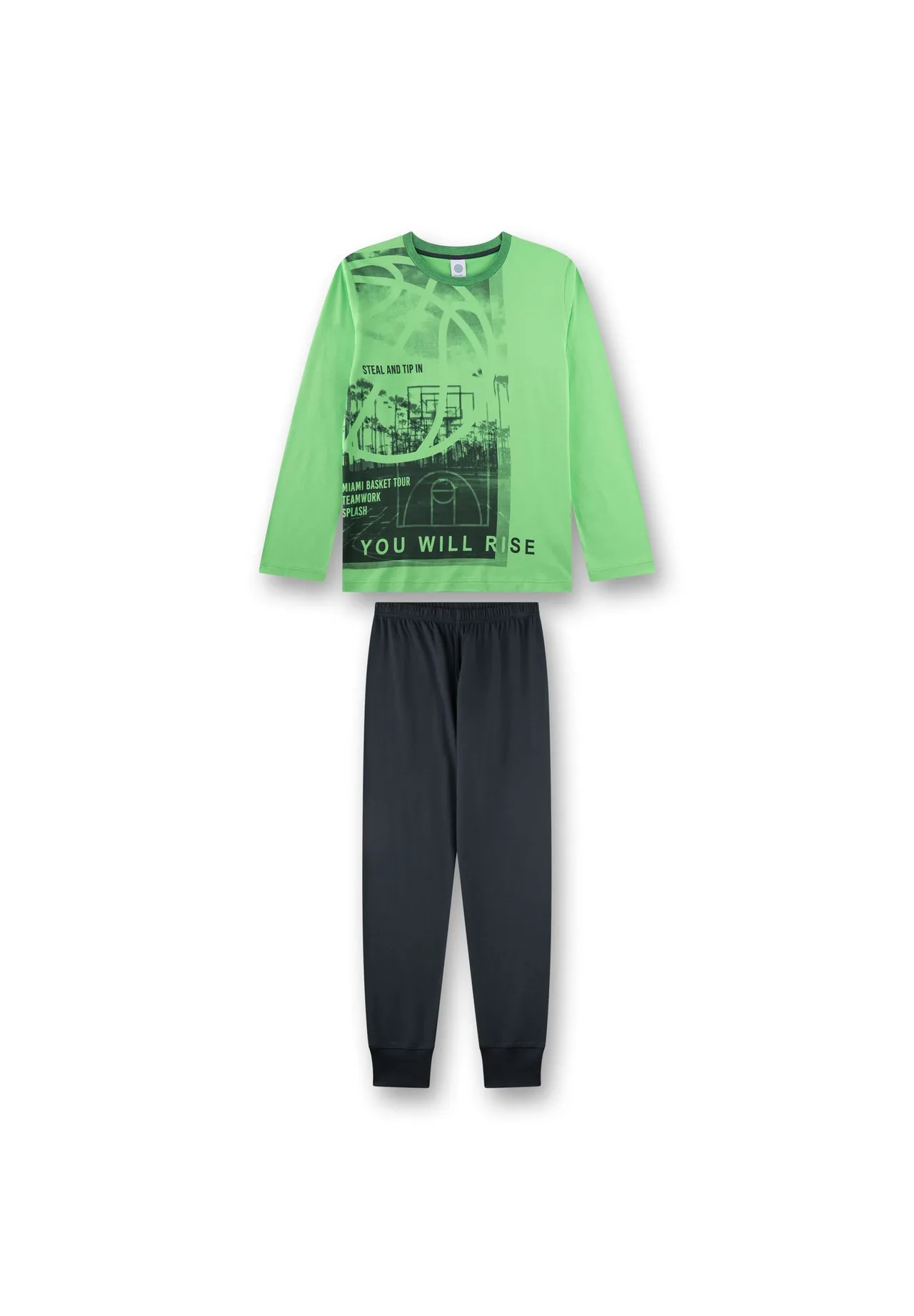 Langarm-Schlafanzug mit Basketball-Print