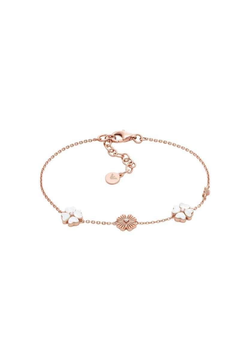 Roségoldfarbenes Armband mit Blumenschmuck