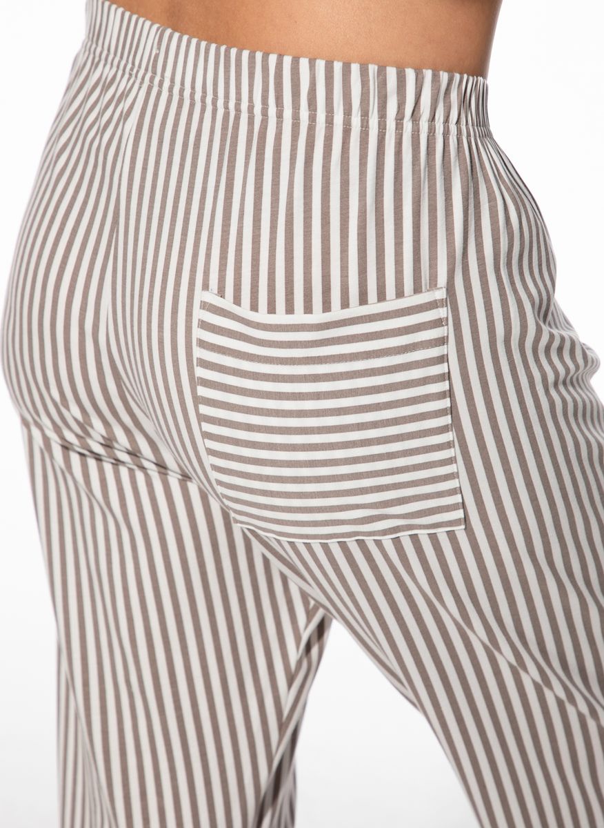 Gestreifte 7/8-Loungewear-Hose