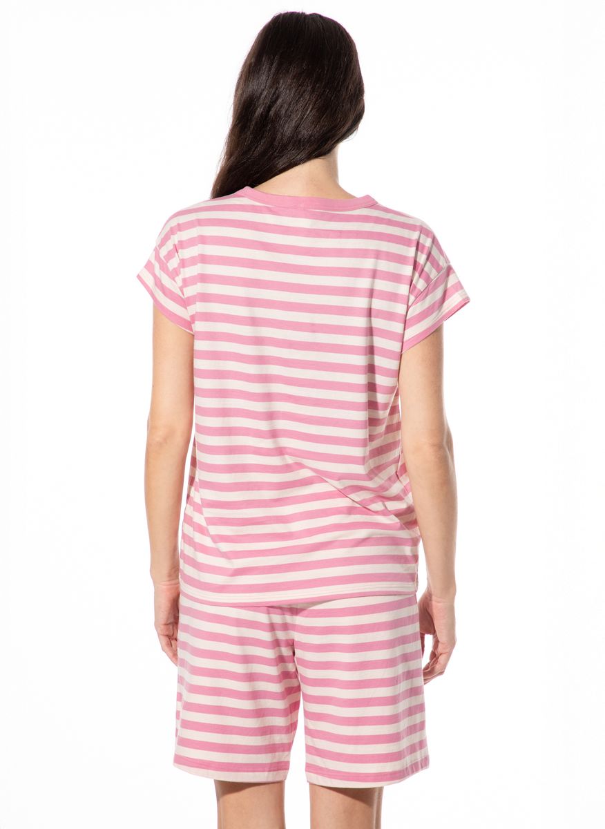 Gestreiftes Schlafshirt aus Baumwolle