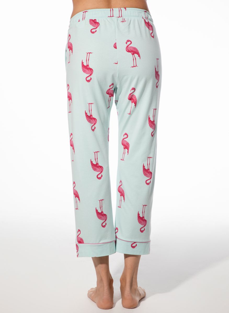Schlafanzughose mit Flamingo-Print