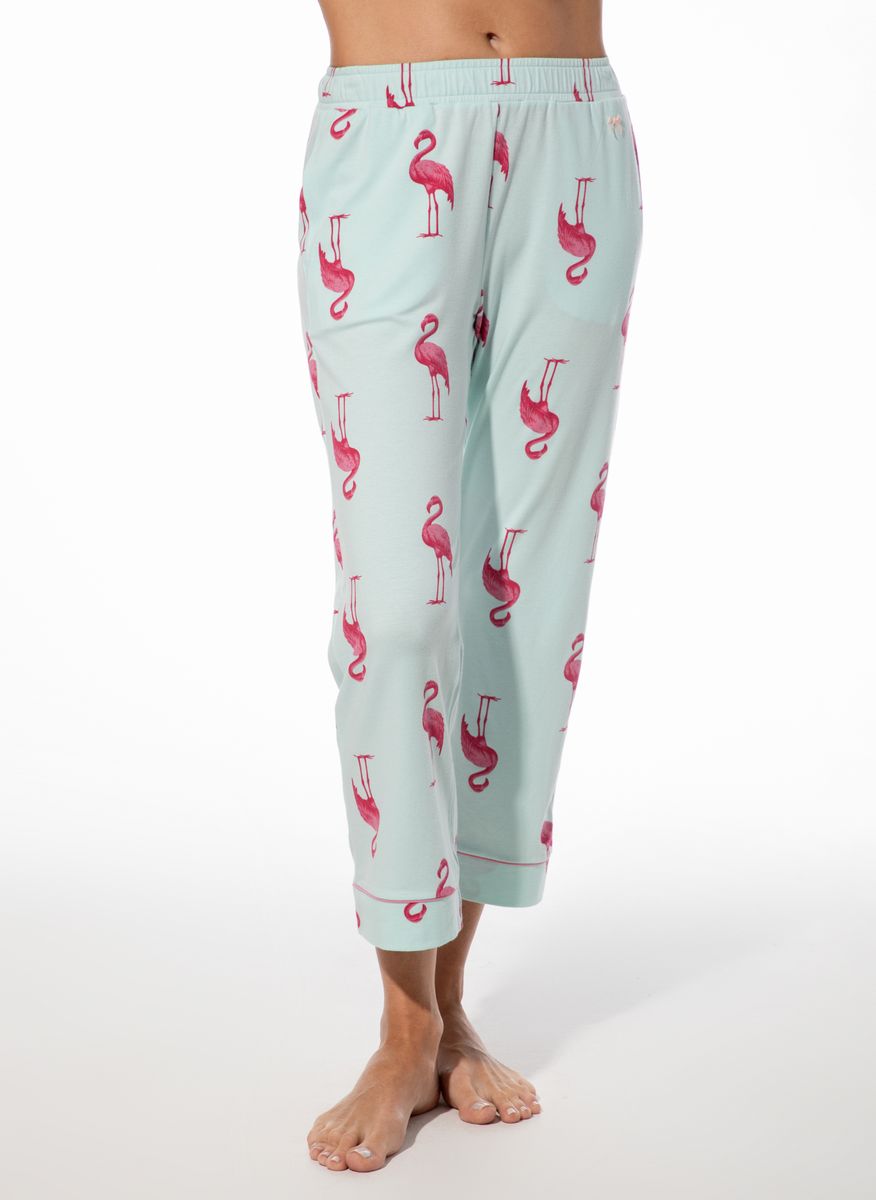 Schlafanzughose mit Flamingo-Print
