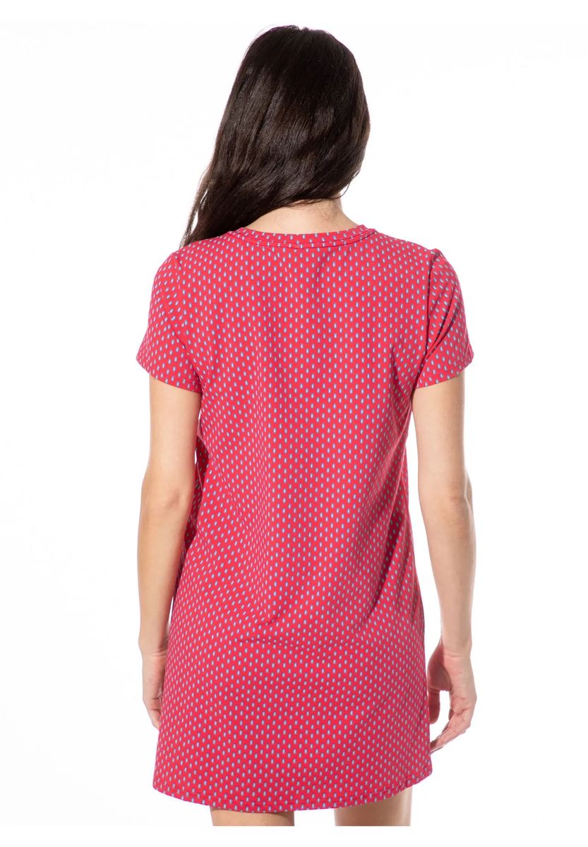 Kurzärmeliges Schlafshirt mit geometrischem Muster