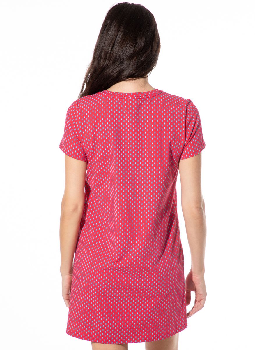 Kurzärmeliges Schlafshirt mit geometrischem Muster
