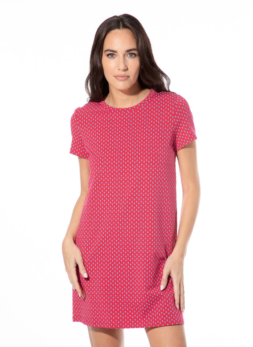 Kurzärmeliges Schlafshirt mit geometrischem Muster