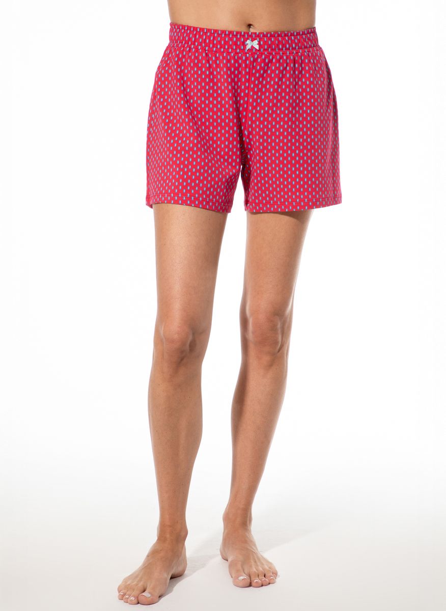 Gemusterte Schlafshorts mit Schleife