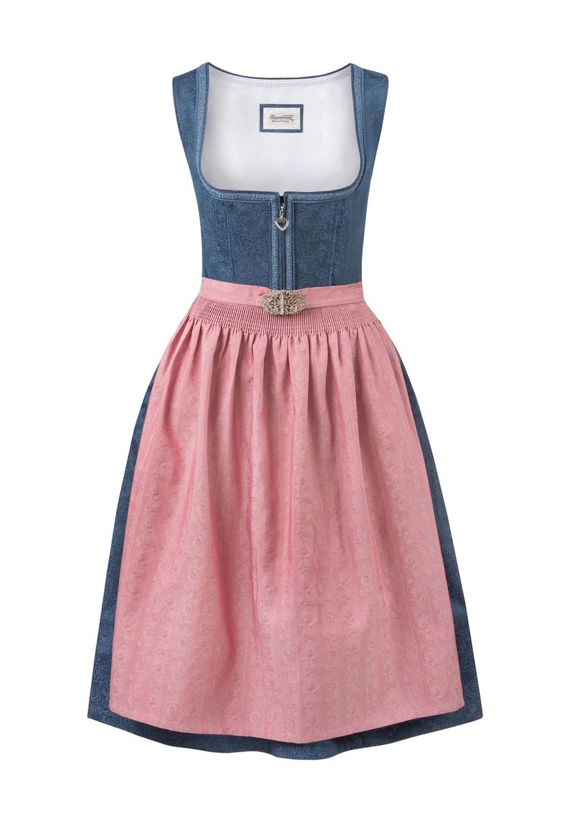 Dirndl-Midikleid mit Blumendruck