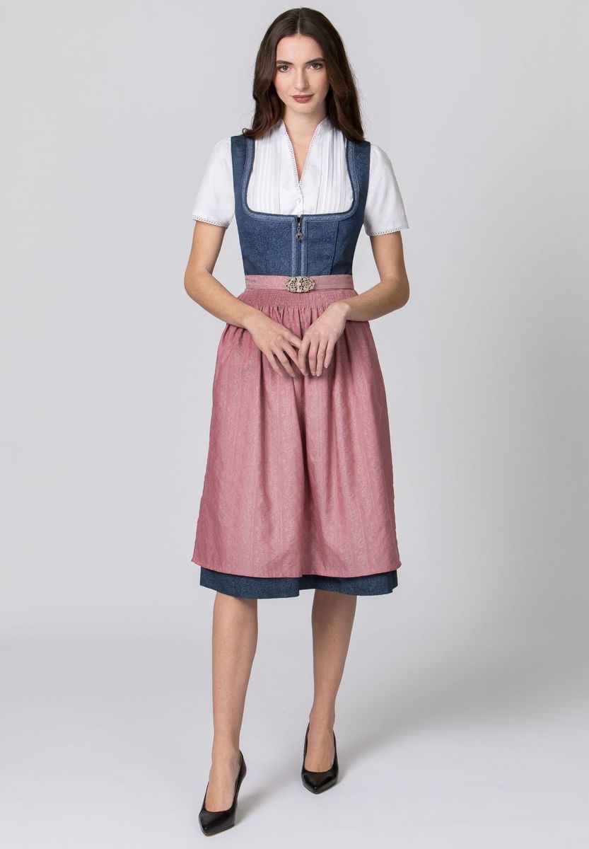 Dirndl-Midikleid mit Blumendruck