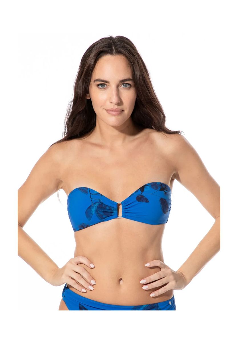 Bandeau-Bikini-Top mit mittigem Ring