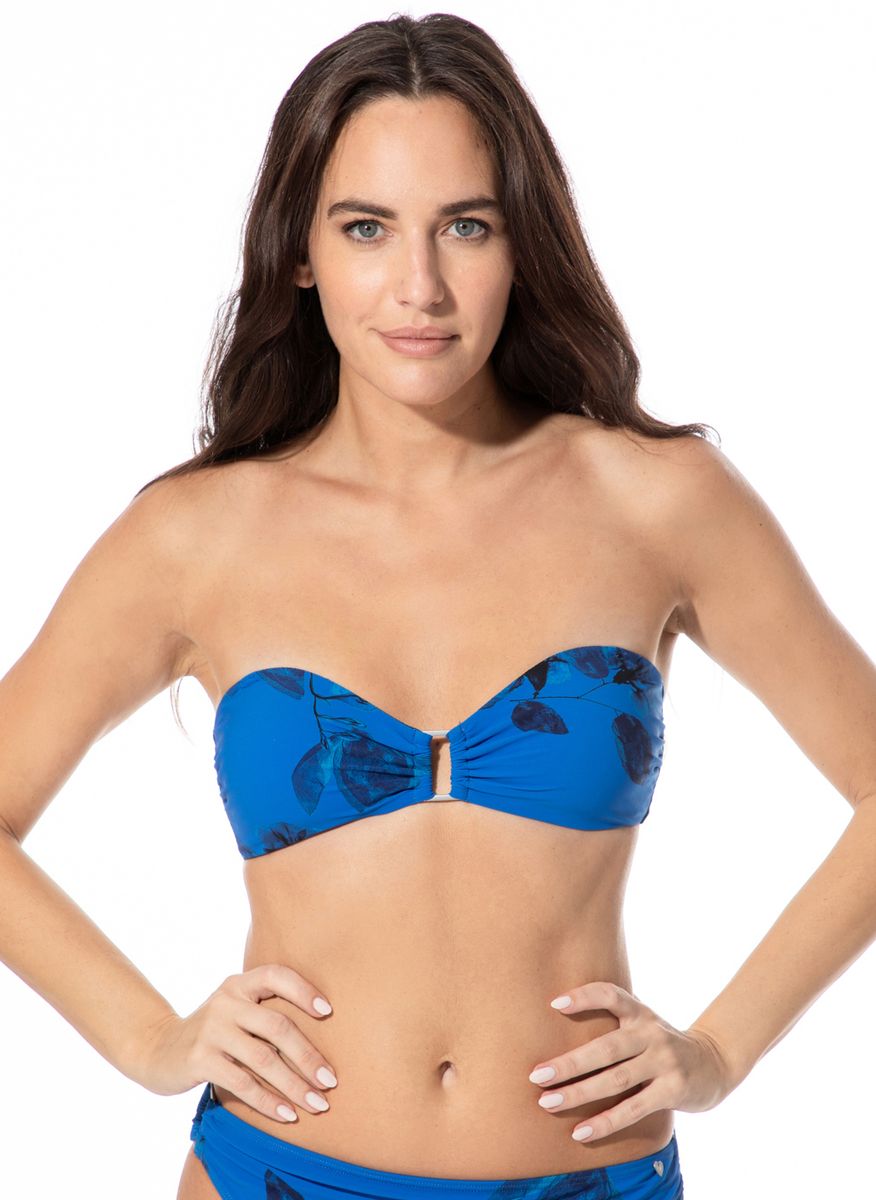 Bandeau-Bikini-Top mit mittigem Ring