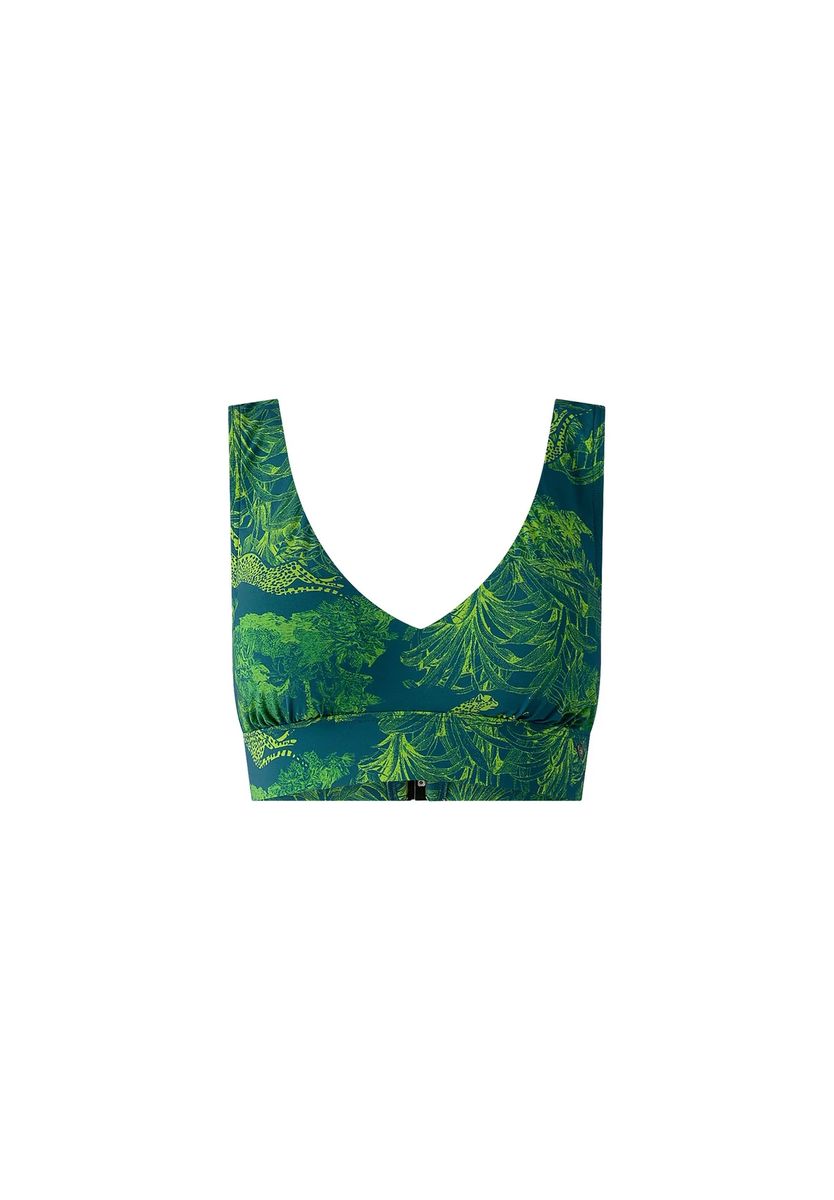 Bustier-Bikini-Oberteil mit Tropen-Gepard-Print