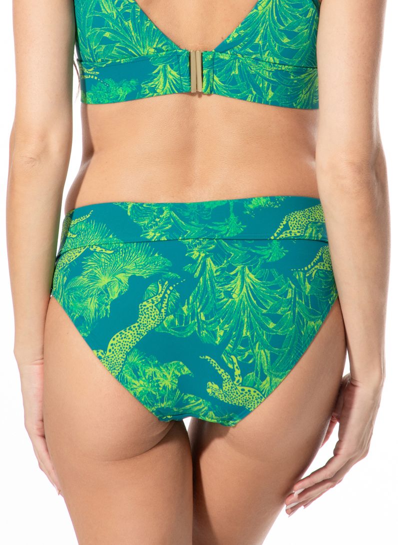 High-Waist-Bikinihose mit Dschungel-Print
