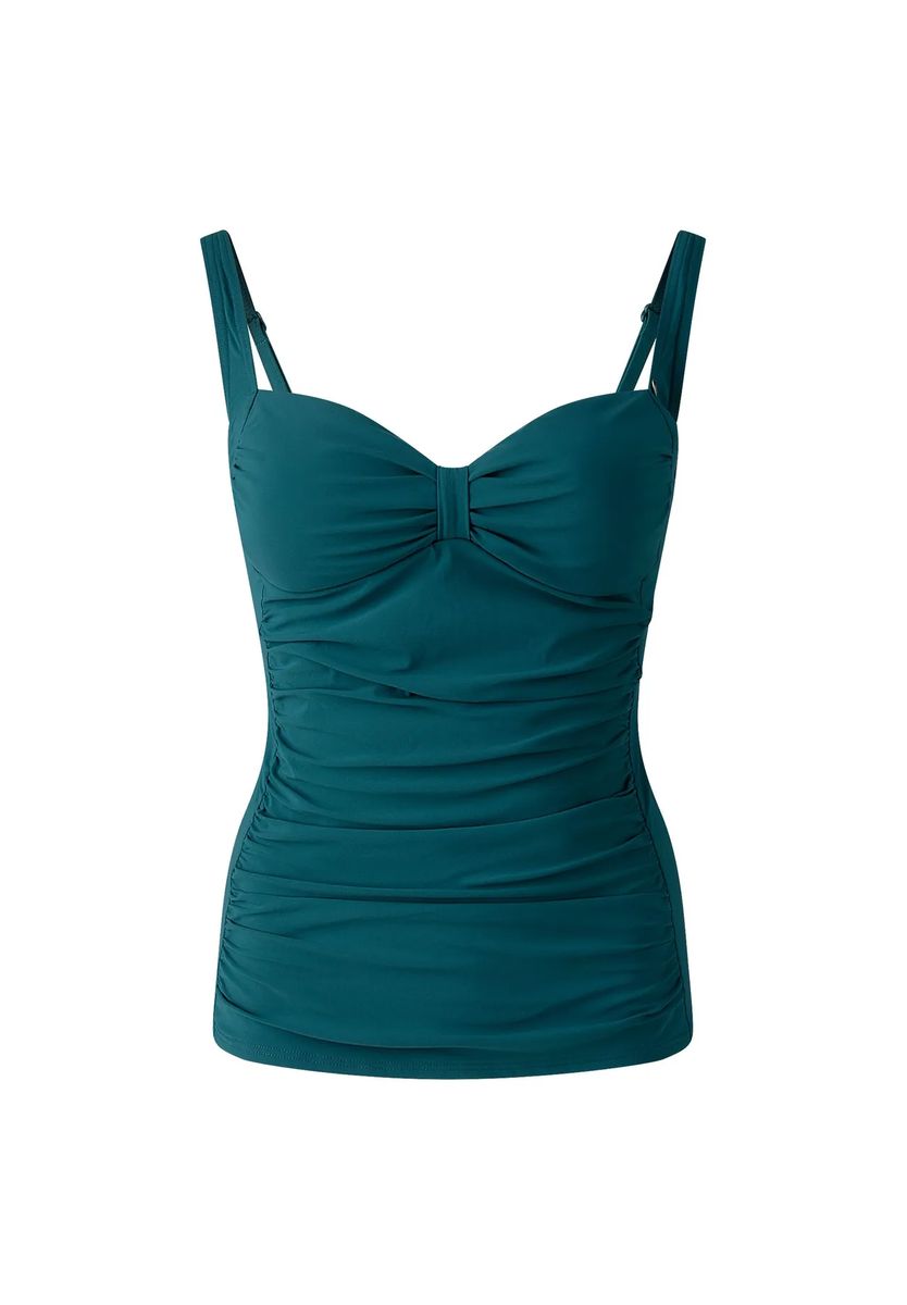 Tankini-Oberteil mit Raffungen und Trägern