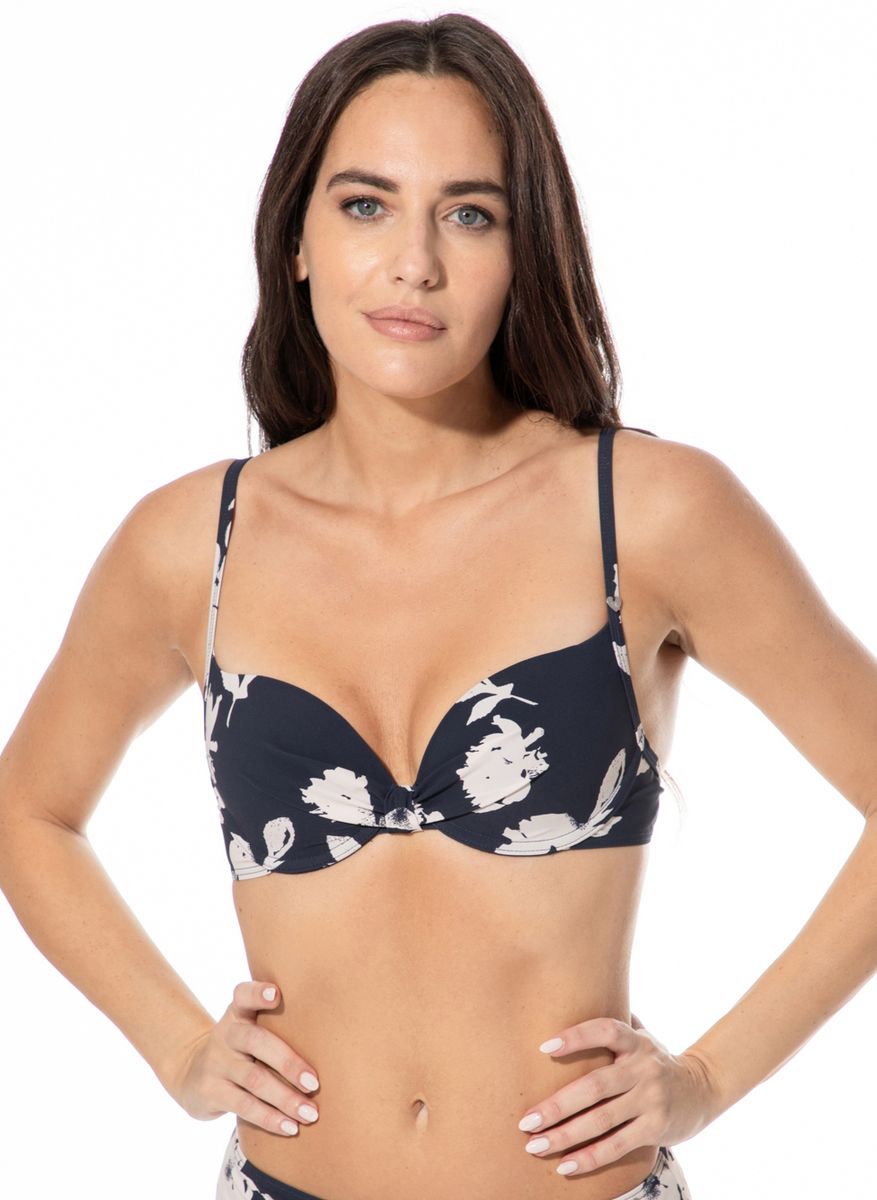 Bügel-Bikini-Oberteil mit Blumenprint
