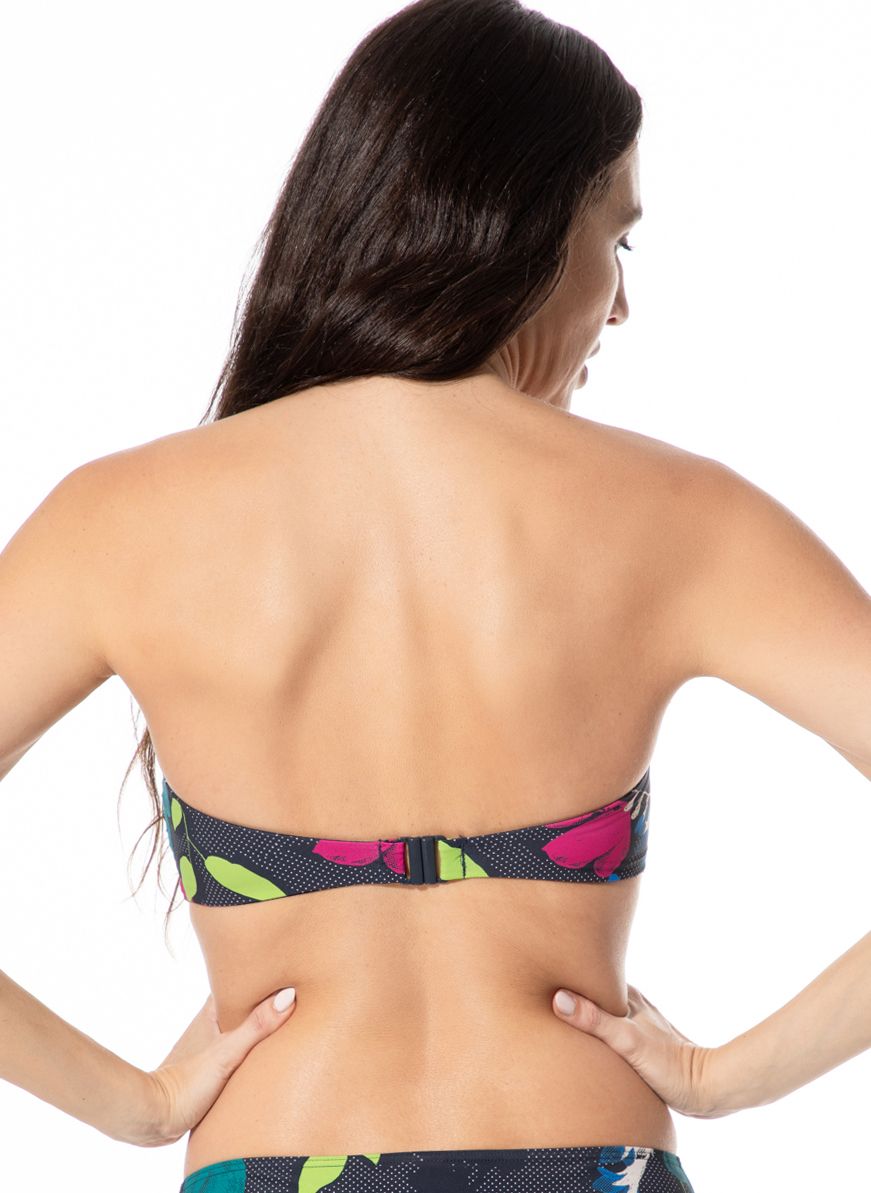 Bandeau-Bikini-Oberteil mit floralem Muster