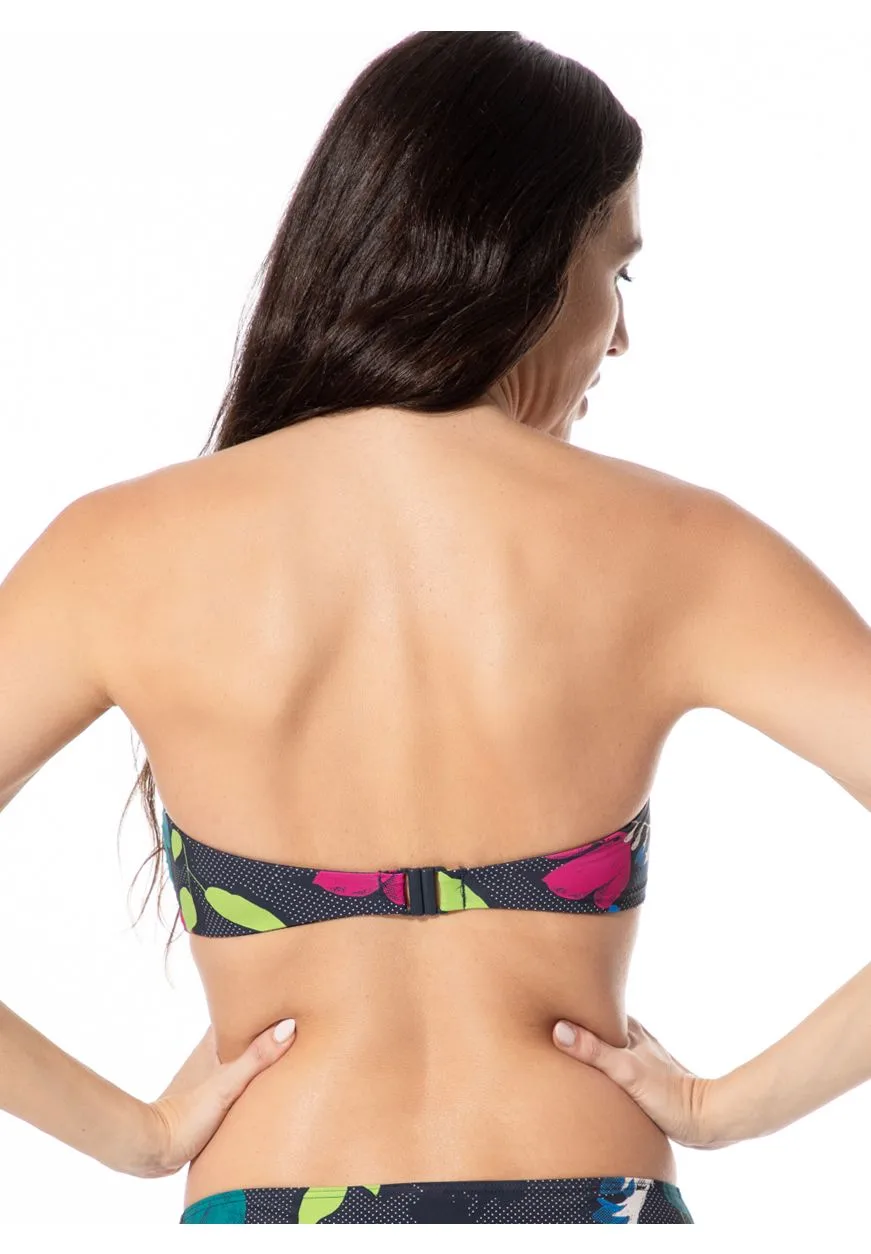 Bandeau-Bikini-Oberteil mit floralem Muster