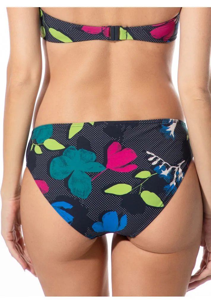 Bikinihose mit Blumen und Punkten