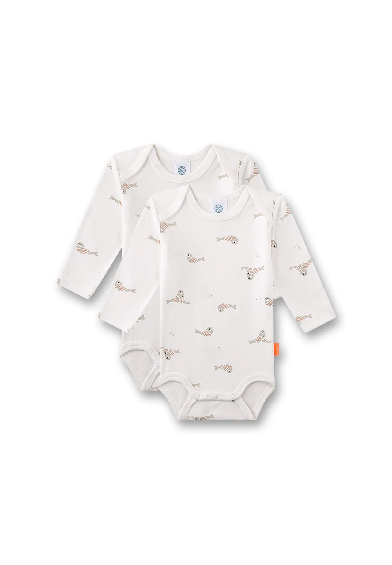 Langarmbody mit Seehund-Print aus Baumwolle