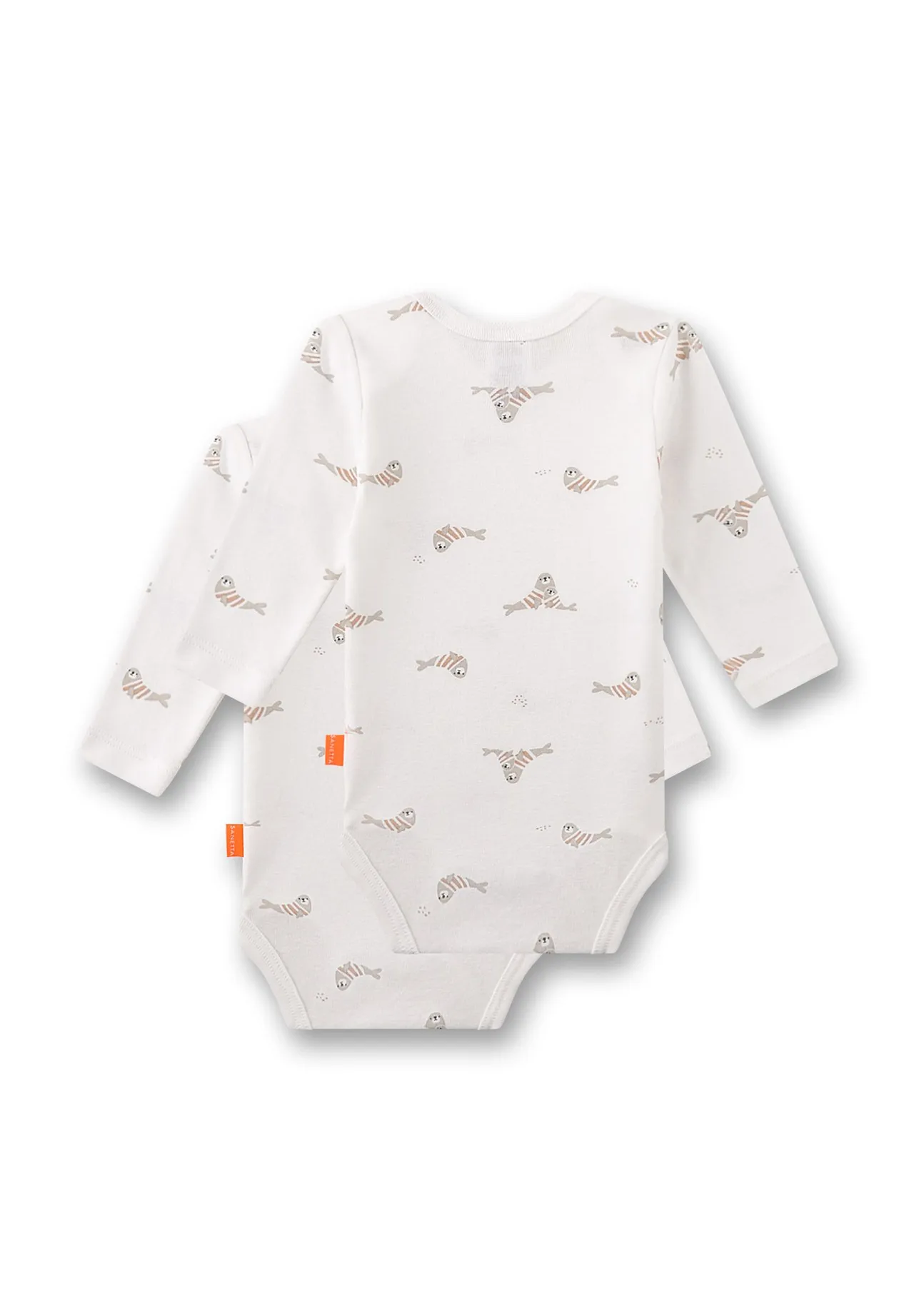 Langarmbody mit Seehund-Print aus Baumwolle