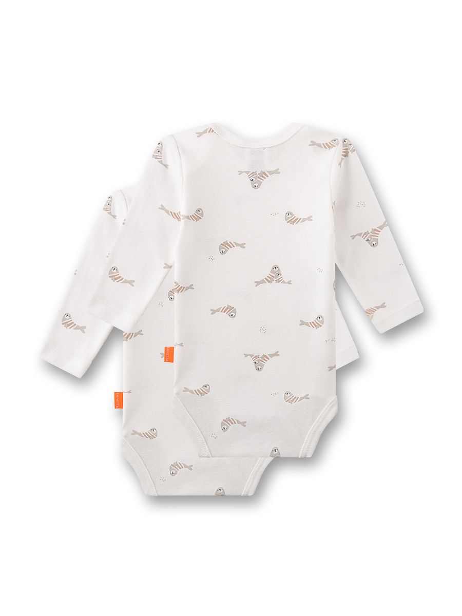 Langarmbody mit Seehund-Print aus Baumwolle