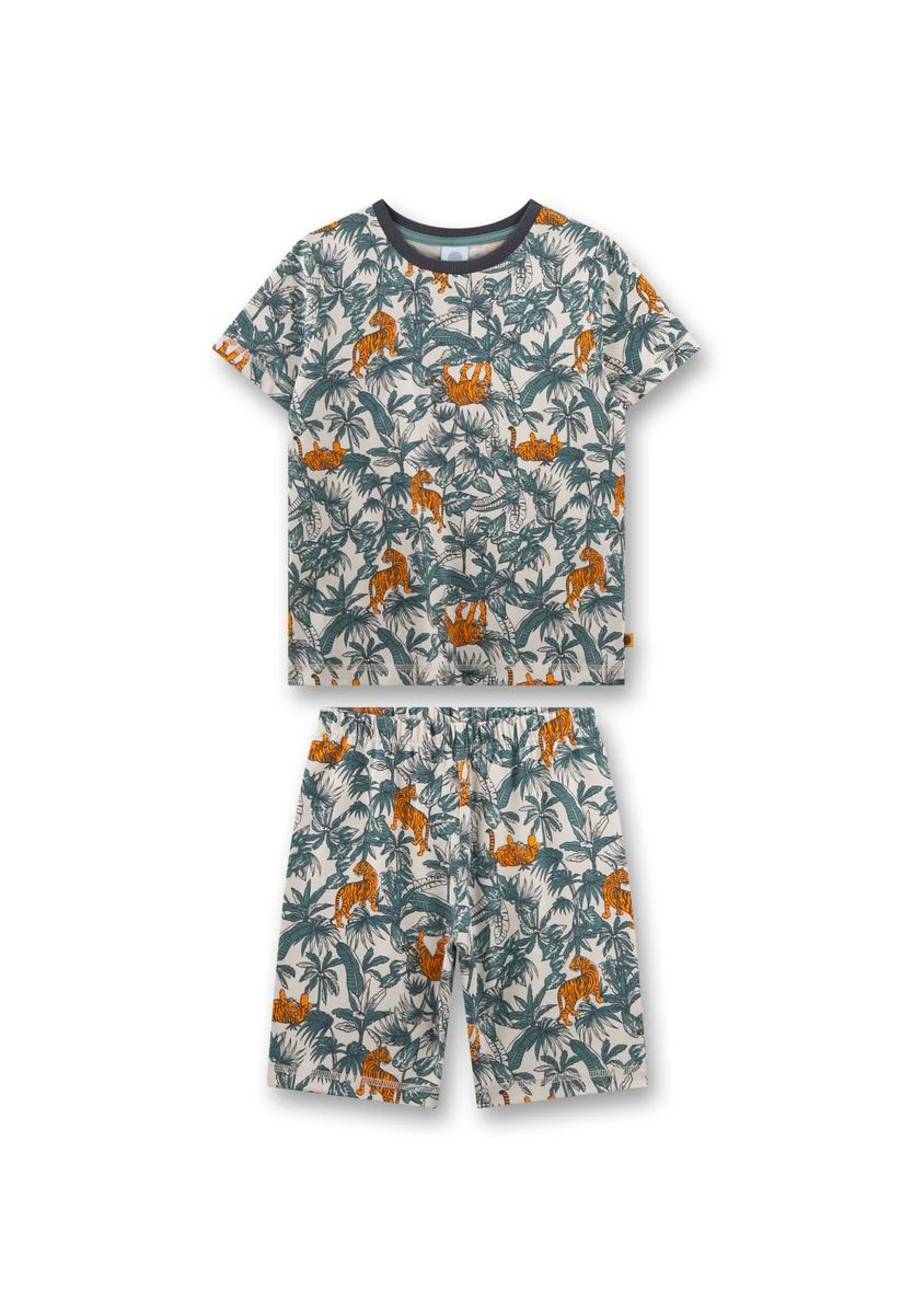 Schlafanzug mit tropischem Tiger-Print