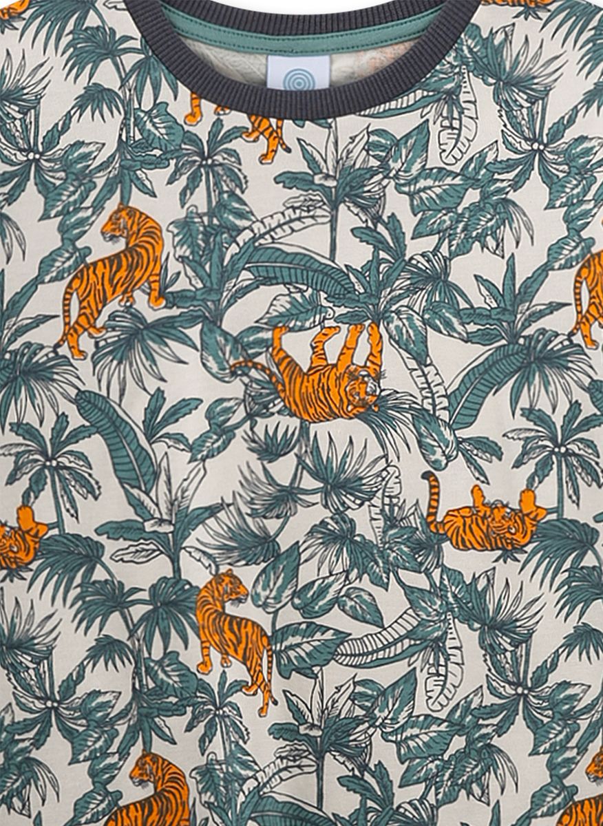 Schlafanzug mit tropischem Tiger-Print