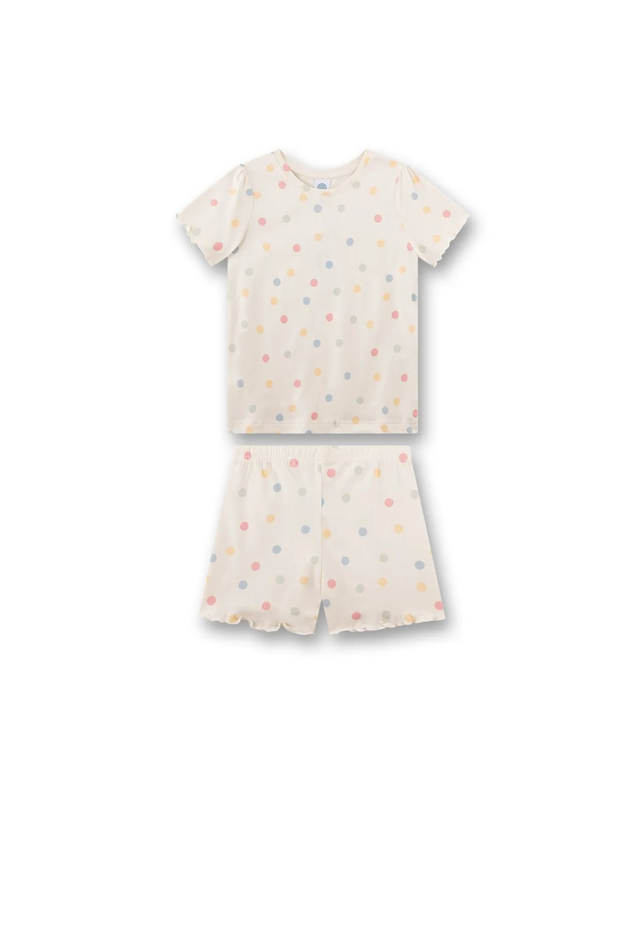 Kurzer Baumwoll-Pyjama mit Punkten