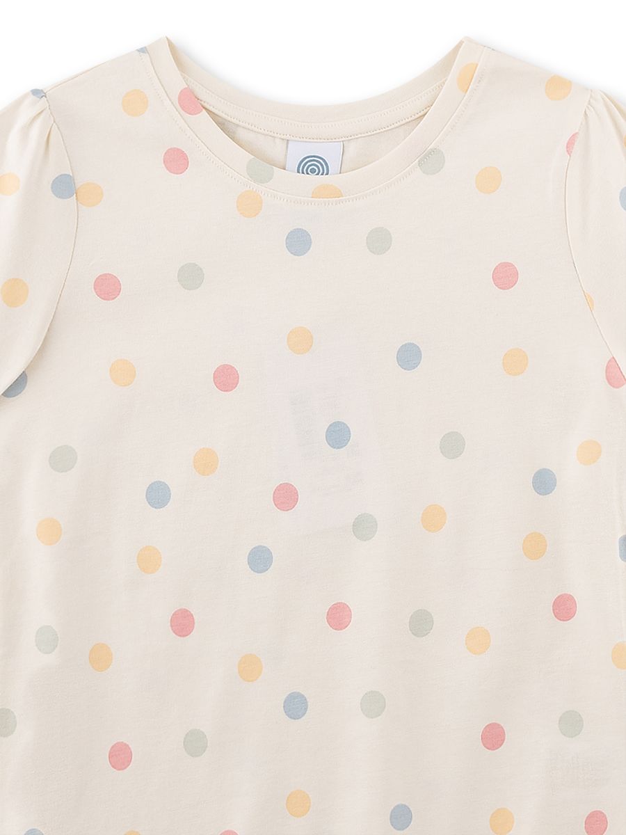 Kurzer Baumwoll-Pyjama mit Punkten