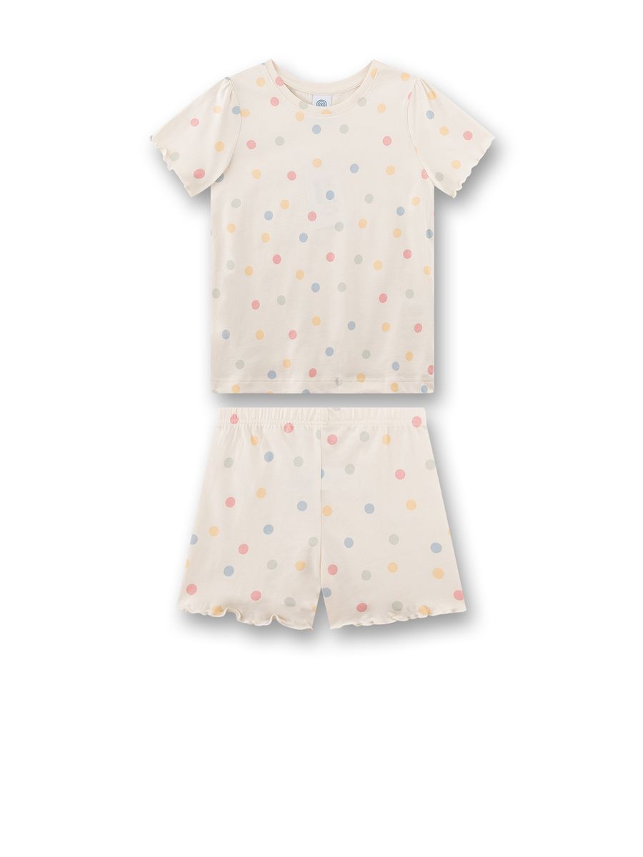 Kurzer Baumwoll-Pyjama mit Punkten