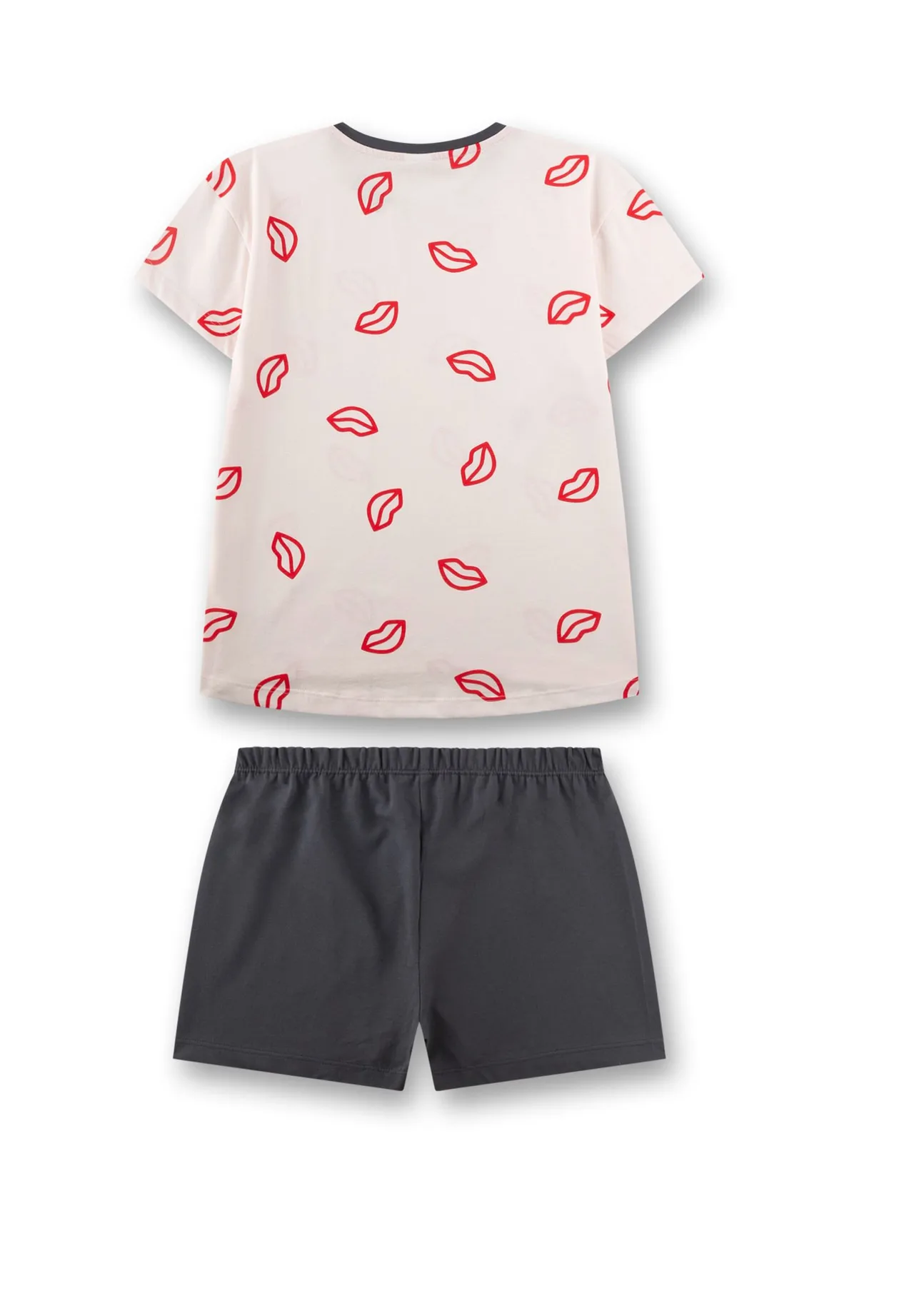 Baumwoll-Pyjama mit Lippen-Muster