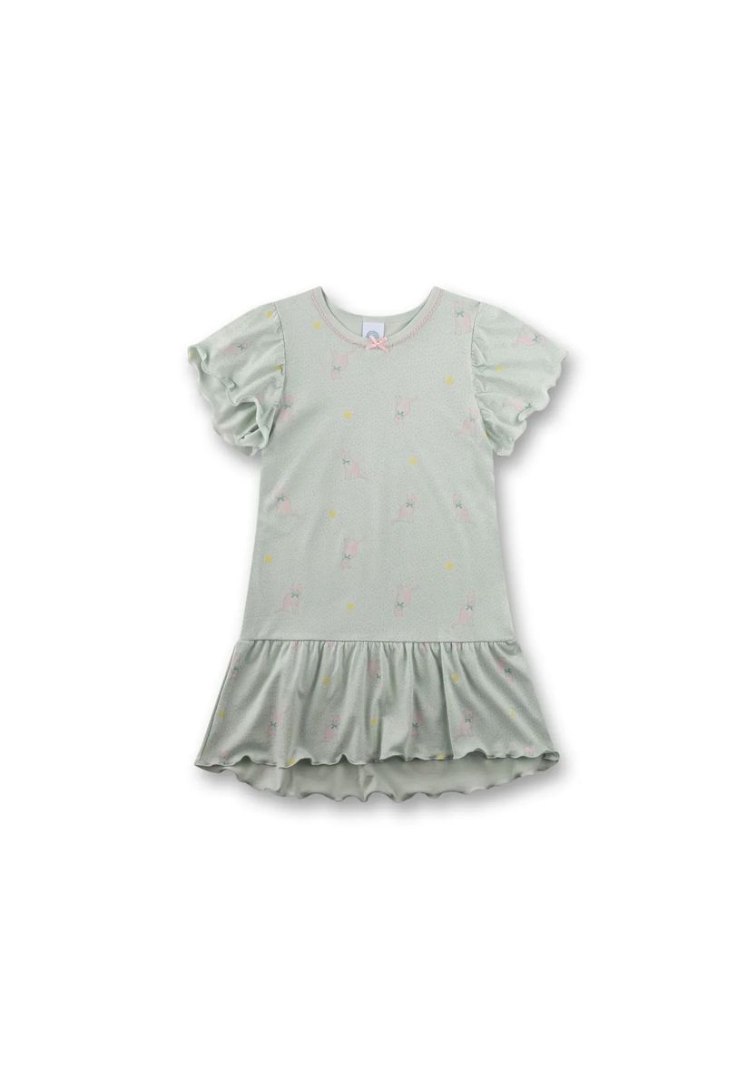 Rüschen-Schlafshirt mit Tiermuster