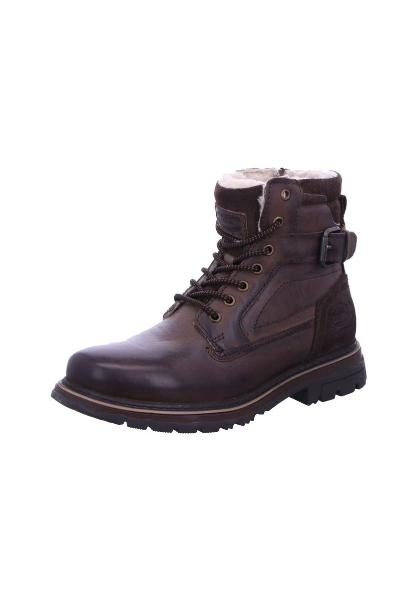 Gefütterte Lederstiefeletten im Vintage-Look