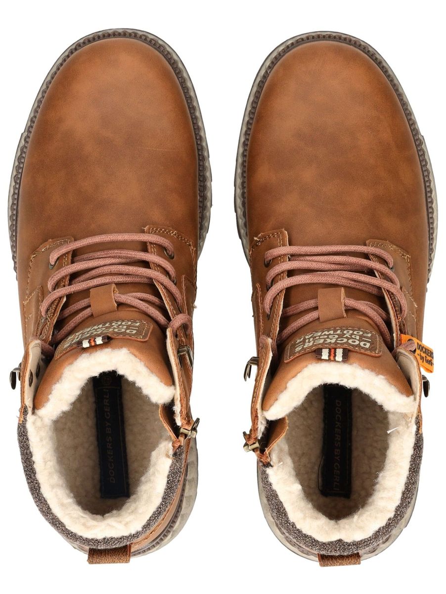 Robuste Schnürstiefeletten aus Lederimitat