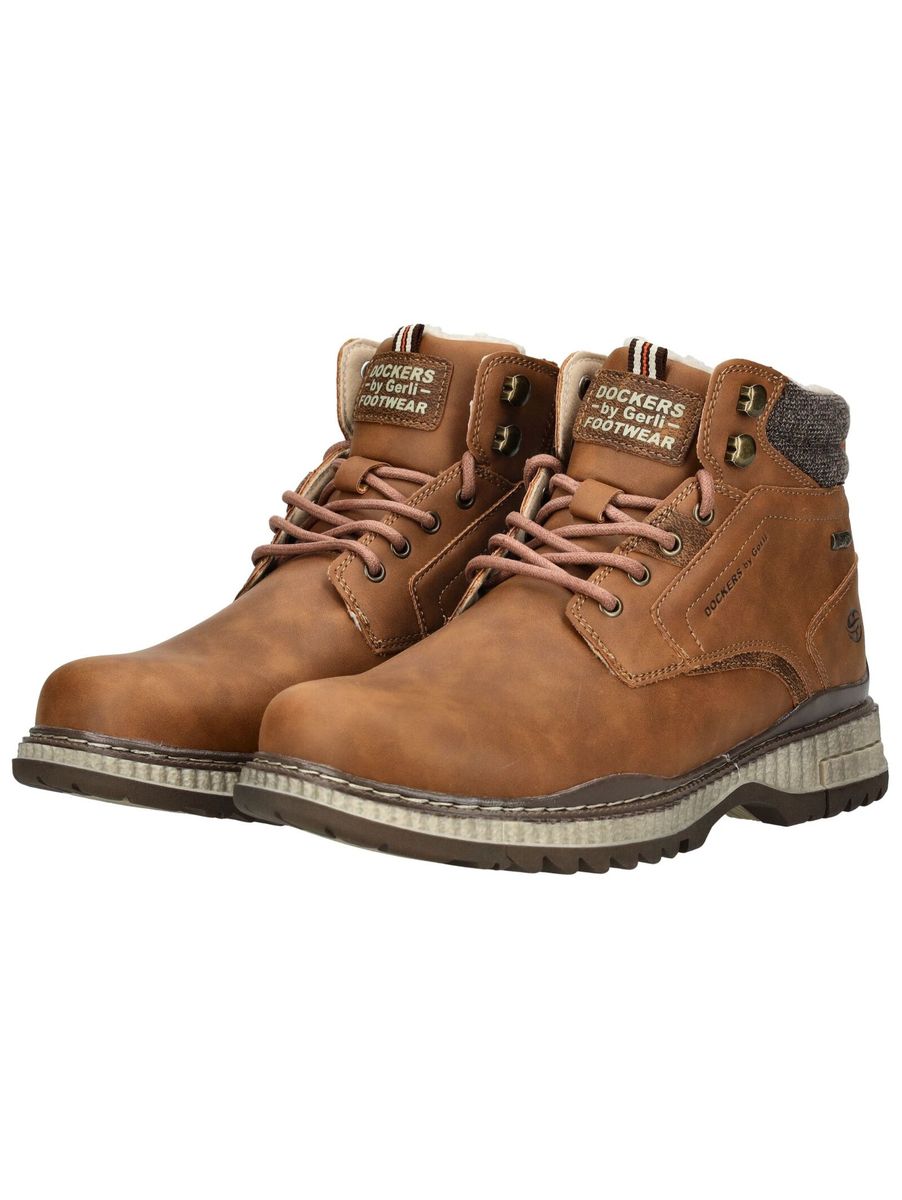 Robuste Schnürstiefeletten aus Lederimitat
