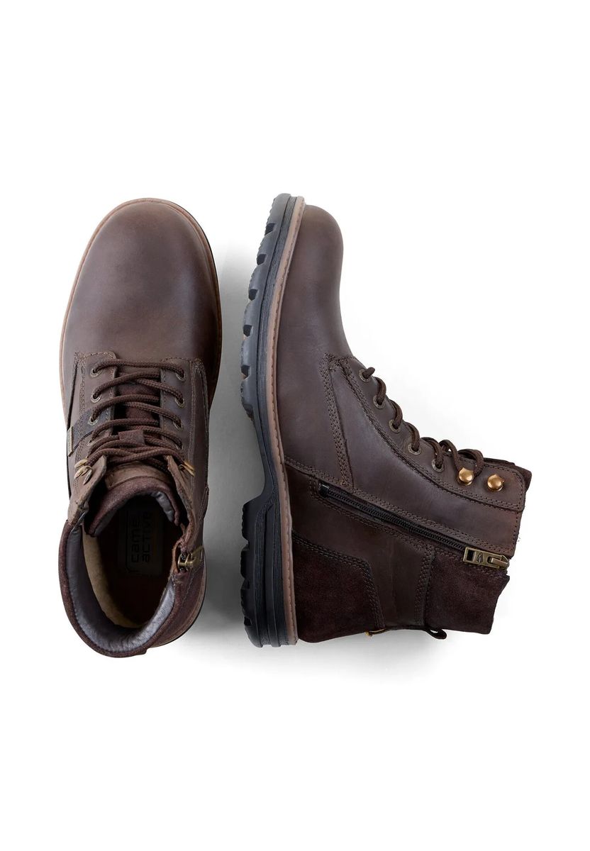 Robuste Leder-Schnürstiefeletten