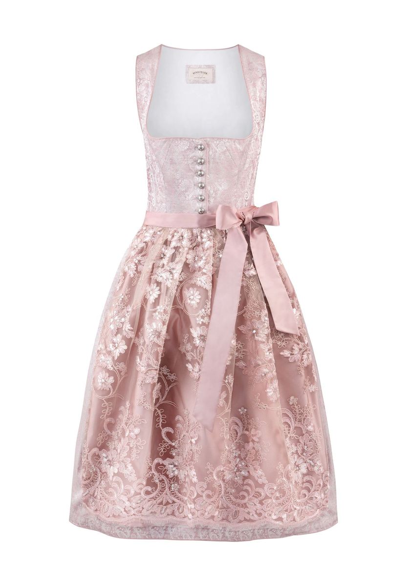 Elegantes Dirndlkleid mit rosa Spitze