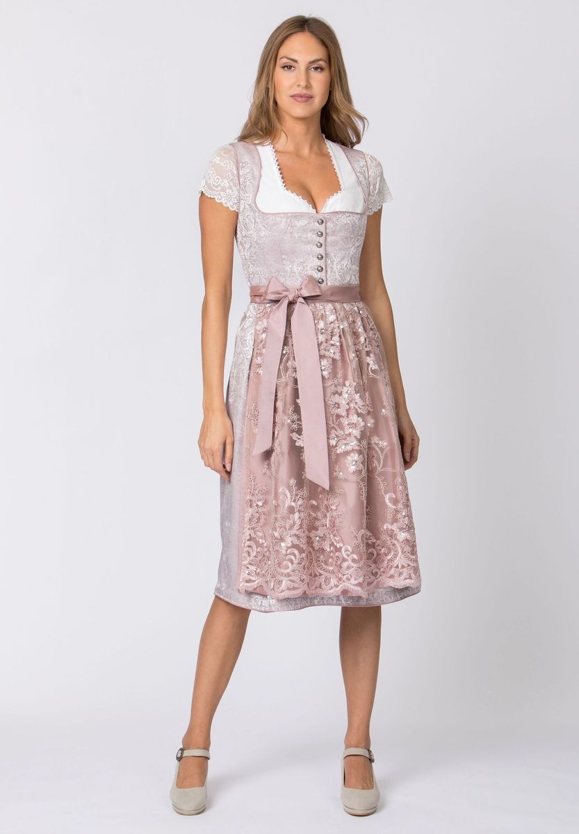 Elegantes Dirndlkleid mit rosa Spitze