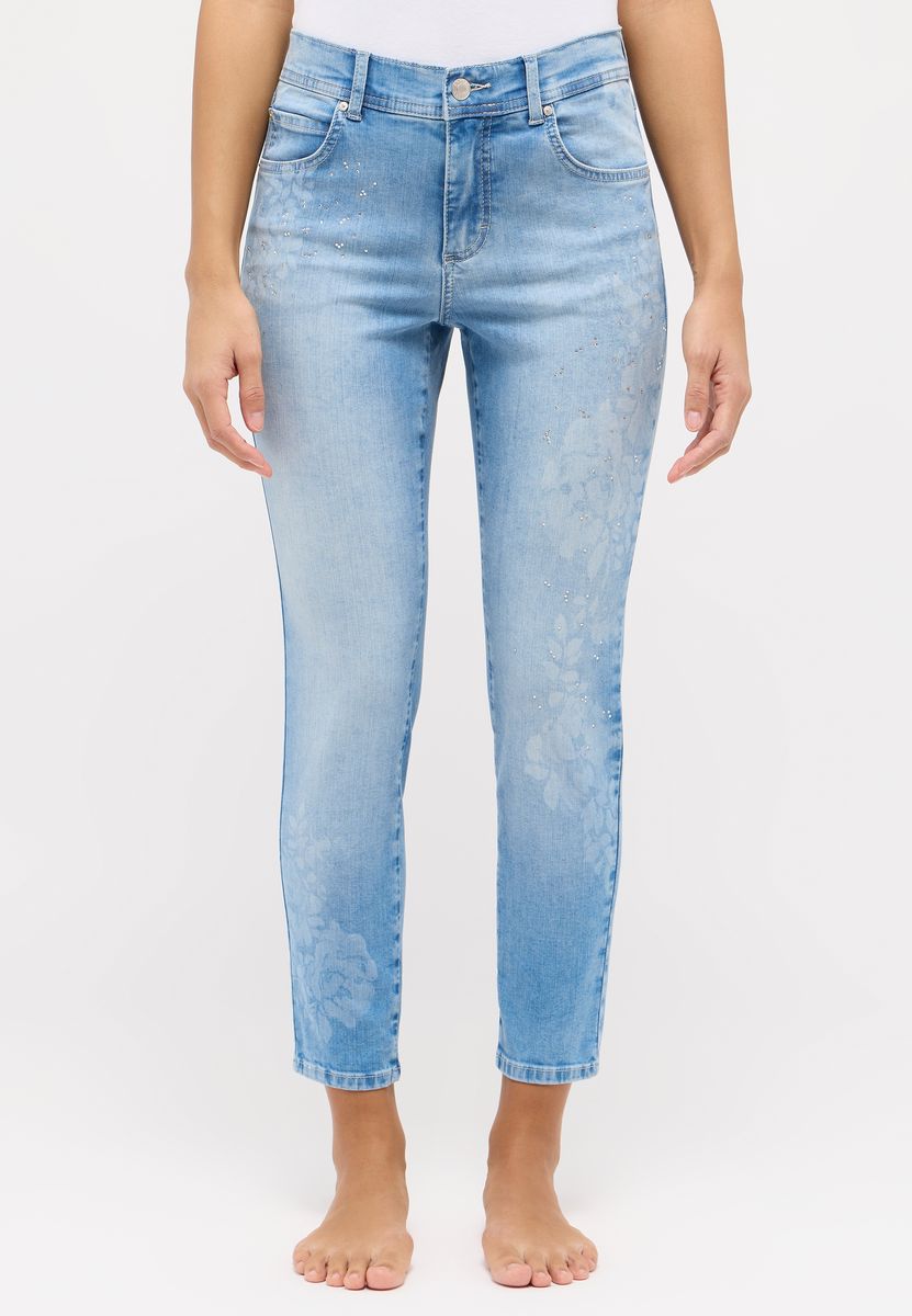 7/8-Jeans mit floralem Print