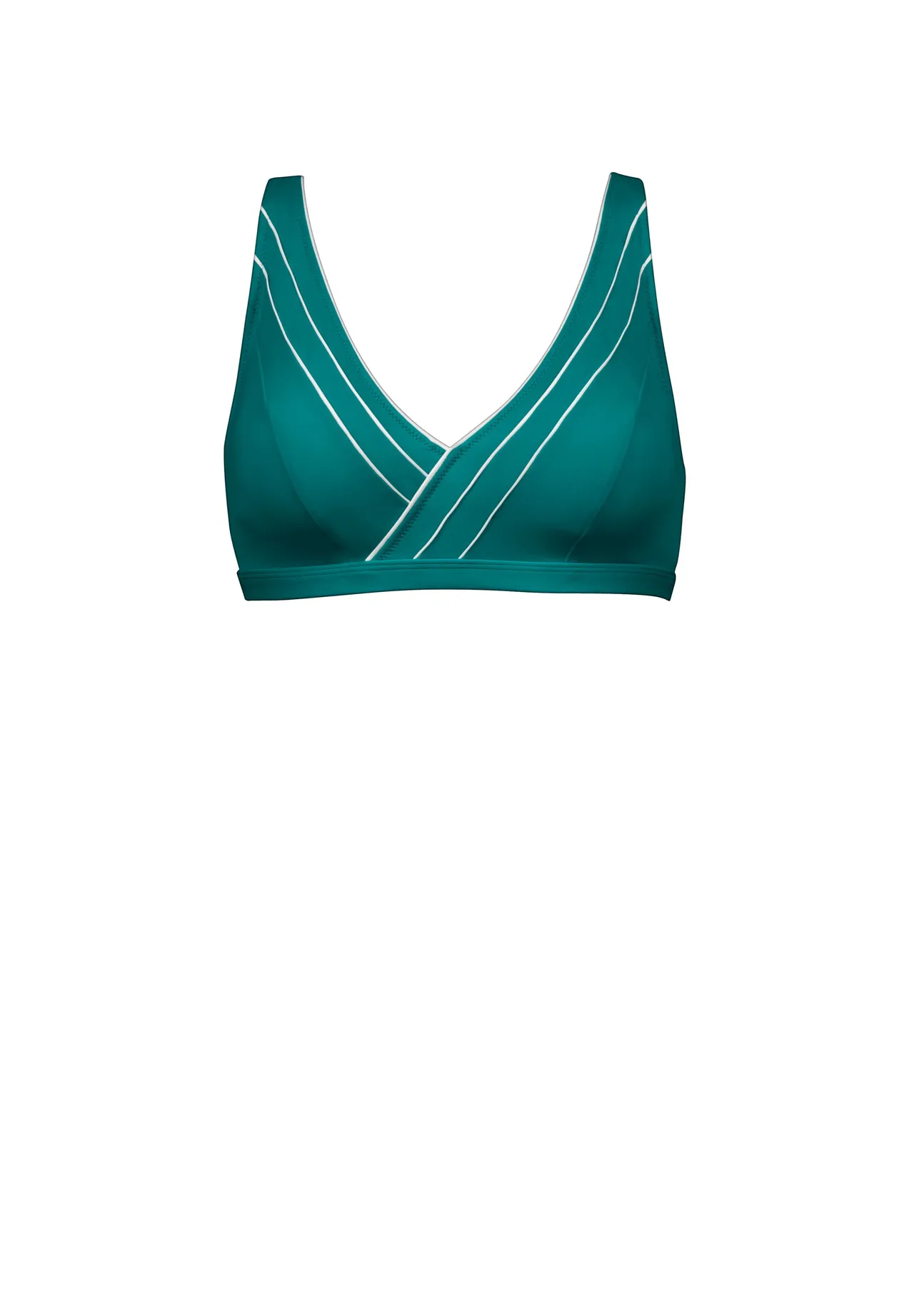 Sportliches Wickel-Bustier mit Paspeln