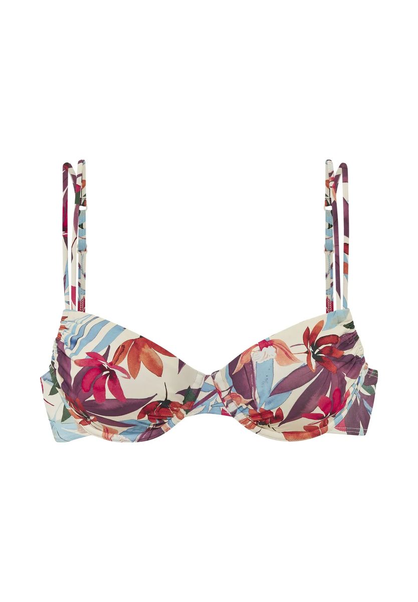 Bügel-Bikini-Top mit Tropen-Blumenmuster